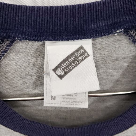 Vintage Harry Potter T Shirt Adult Medium Gray Embroidered Hogwarts Crest 2001 - Picture 15 of 16